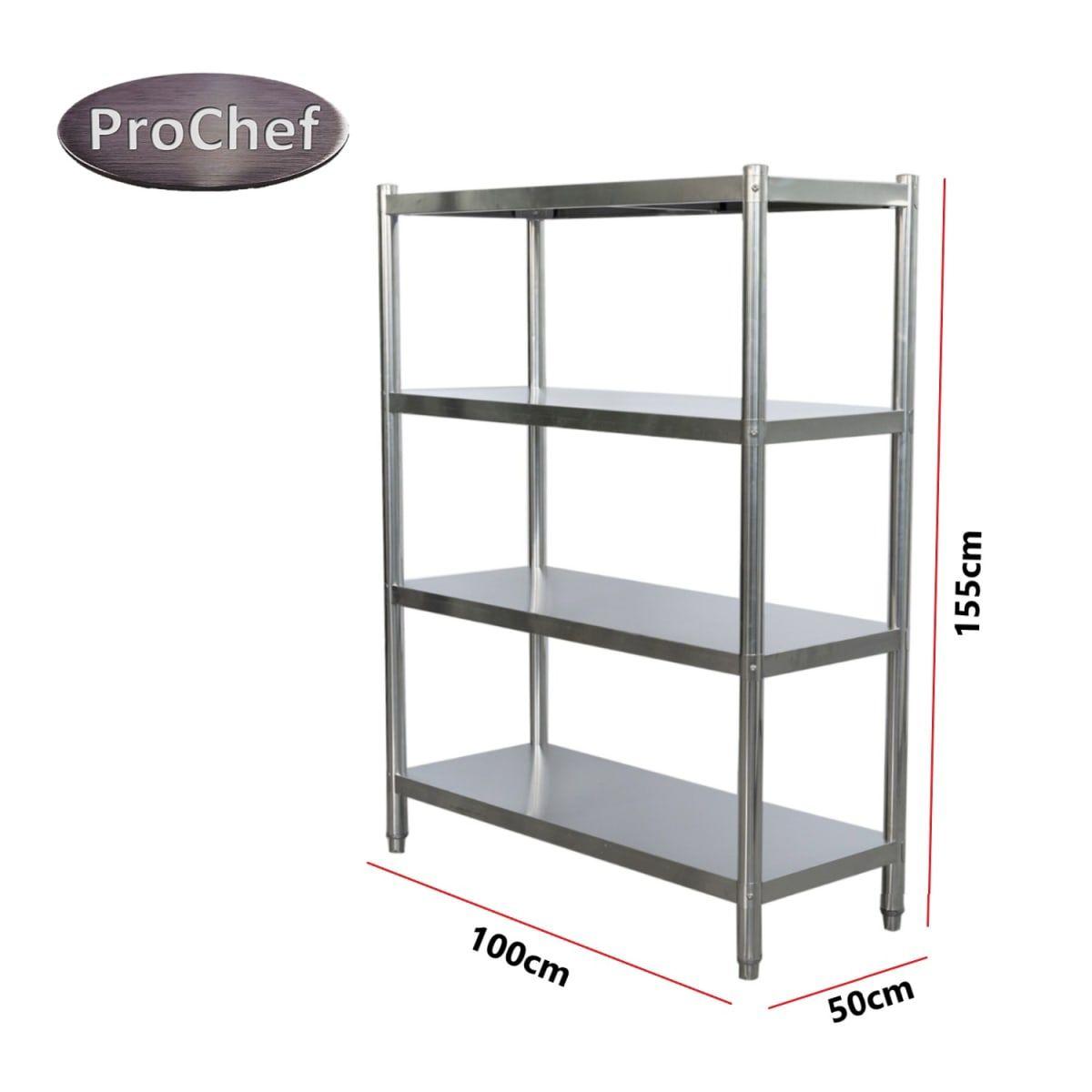 Estante 4 Bandejas lisas. 100x50x155 cm. Acero Inox-5