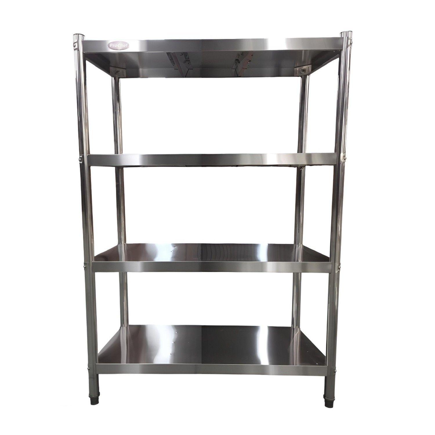 Estante 4 Bandejas lisas. 100x50x155 cm. Acero Inox-2