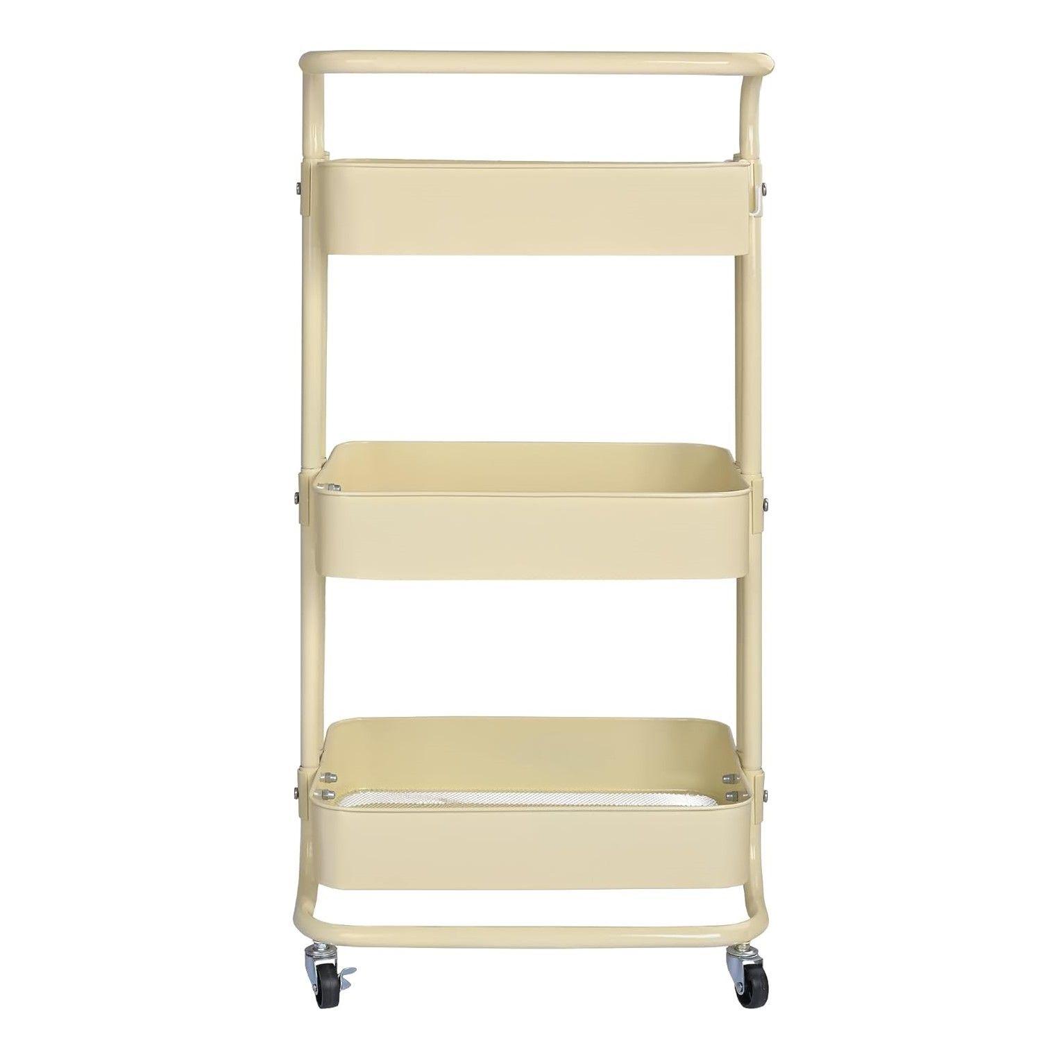 Carro Organizador Multiuso 3 Niveles 100% Acero Crema-5