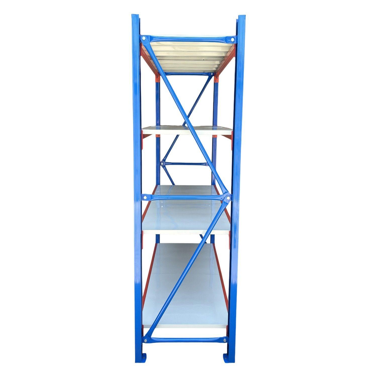 Estante Mini Rack 150x60x200 cm 800 kg Azul Naranjo Gris-3