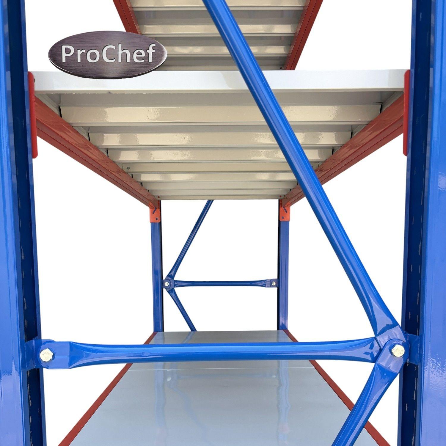 Estante Mini Rack 150x60x200 cm 800 kg Azul Naranjo Gris-4
