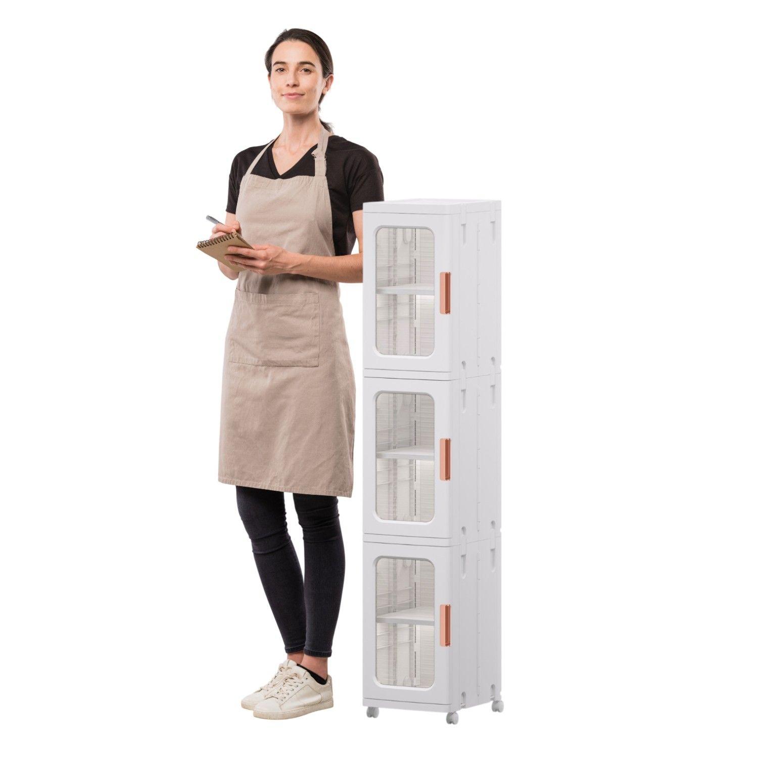 Carro Armario Plástico 3 niveles 25x29x126 cm.-0