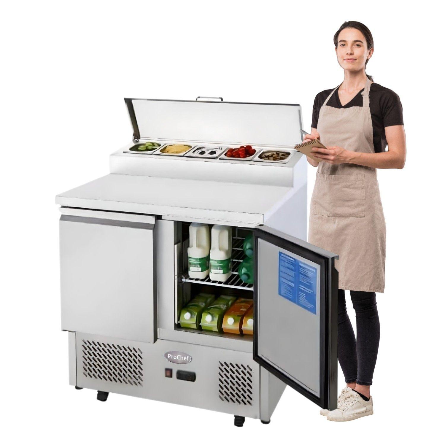 Mesón Refrigerado Pizzero 90 Cm. 300 Lt. Ac. Inox.-1