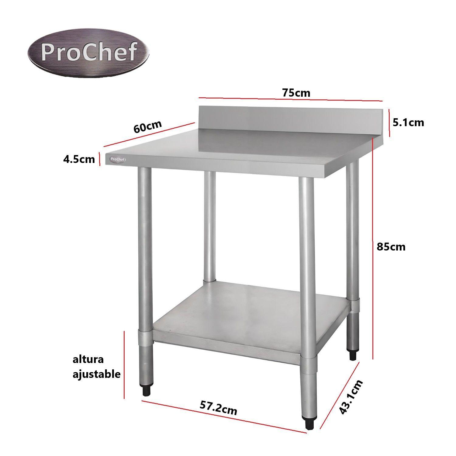 Mesón Muro ECO Acero Inoxidable 75x60x85(+5) cm.-3