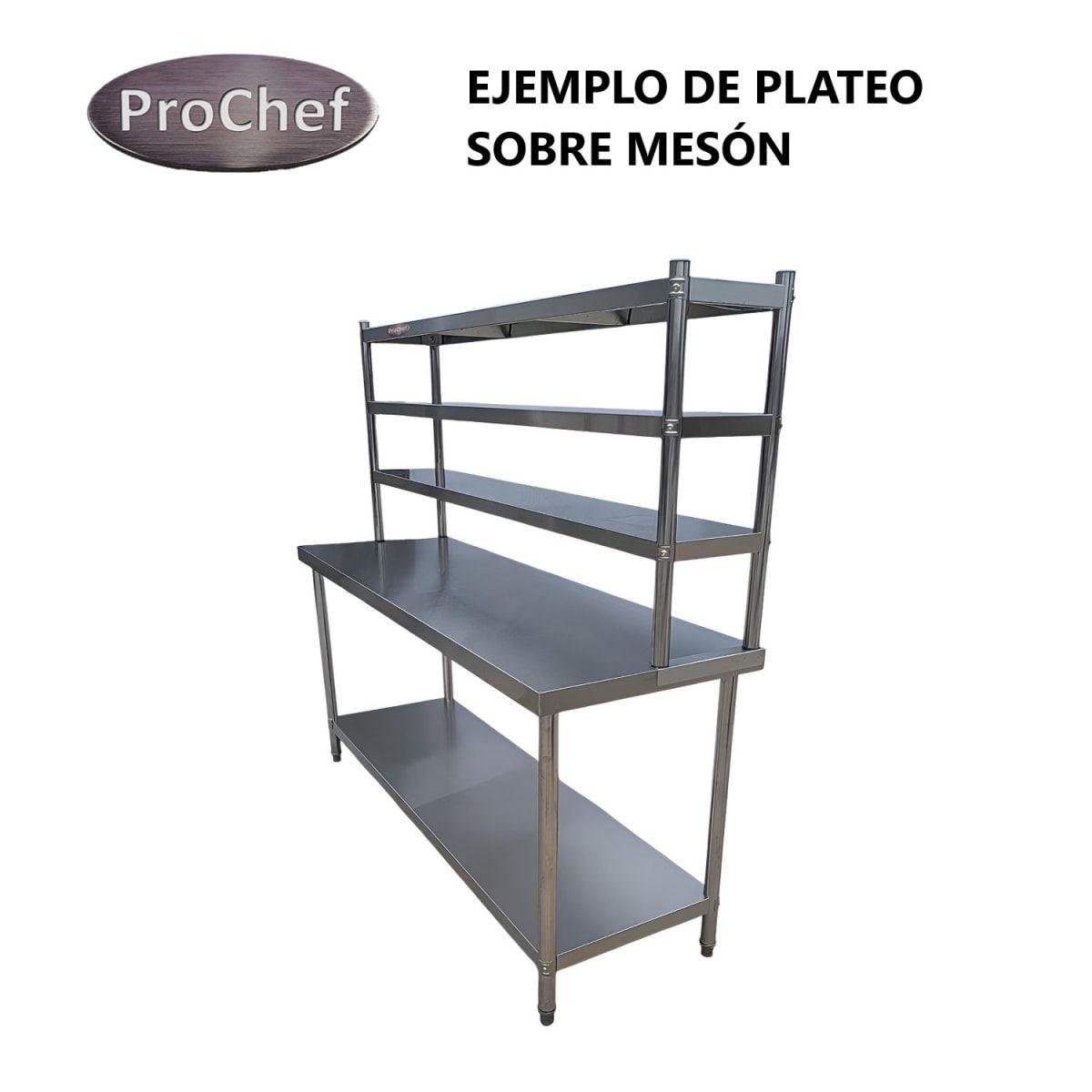 Plateo o Pasa Platos Triple 150x30x75 Cm Acero Inoxidable-5