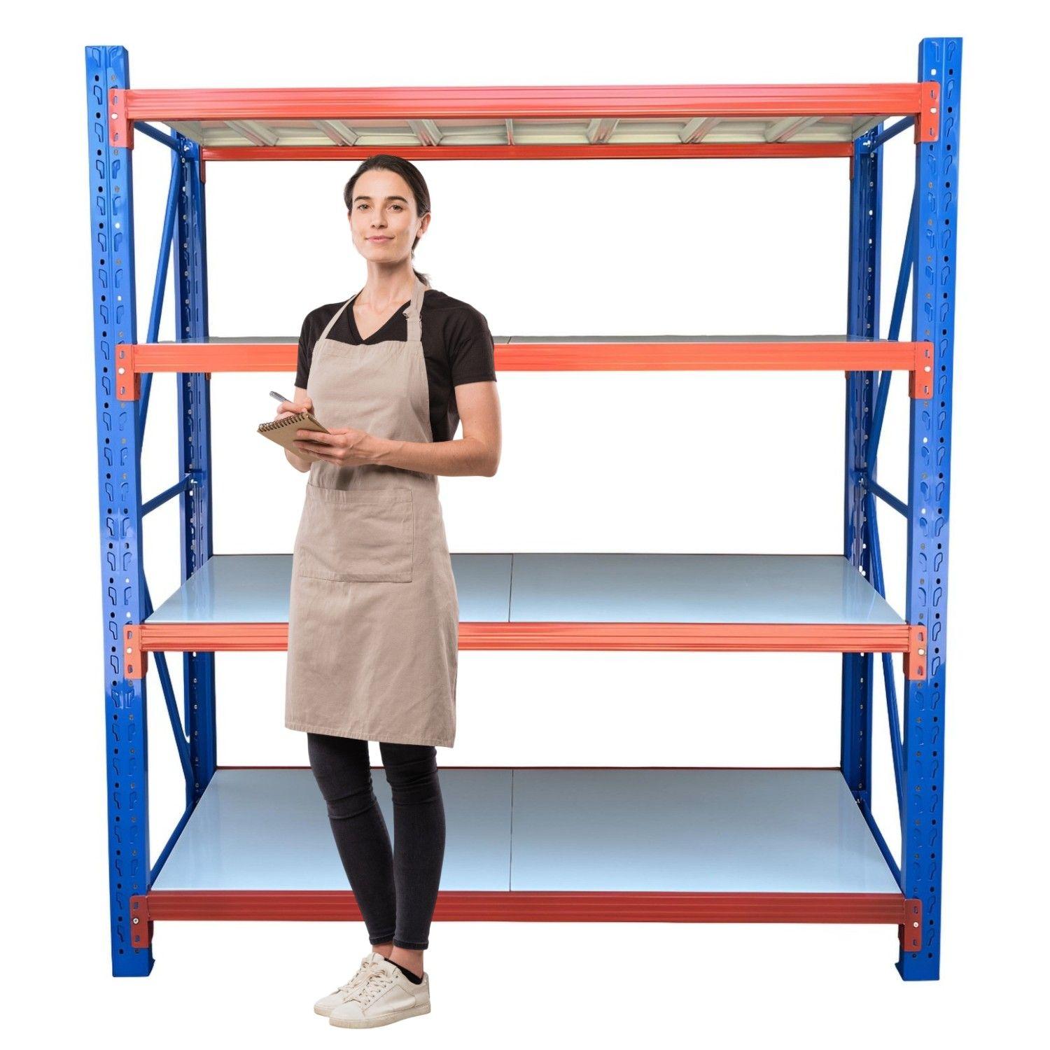Estante Mini Rack 200x60x200 cm 800 kg Azul Naranjo Gris-1