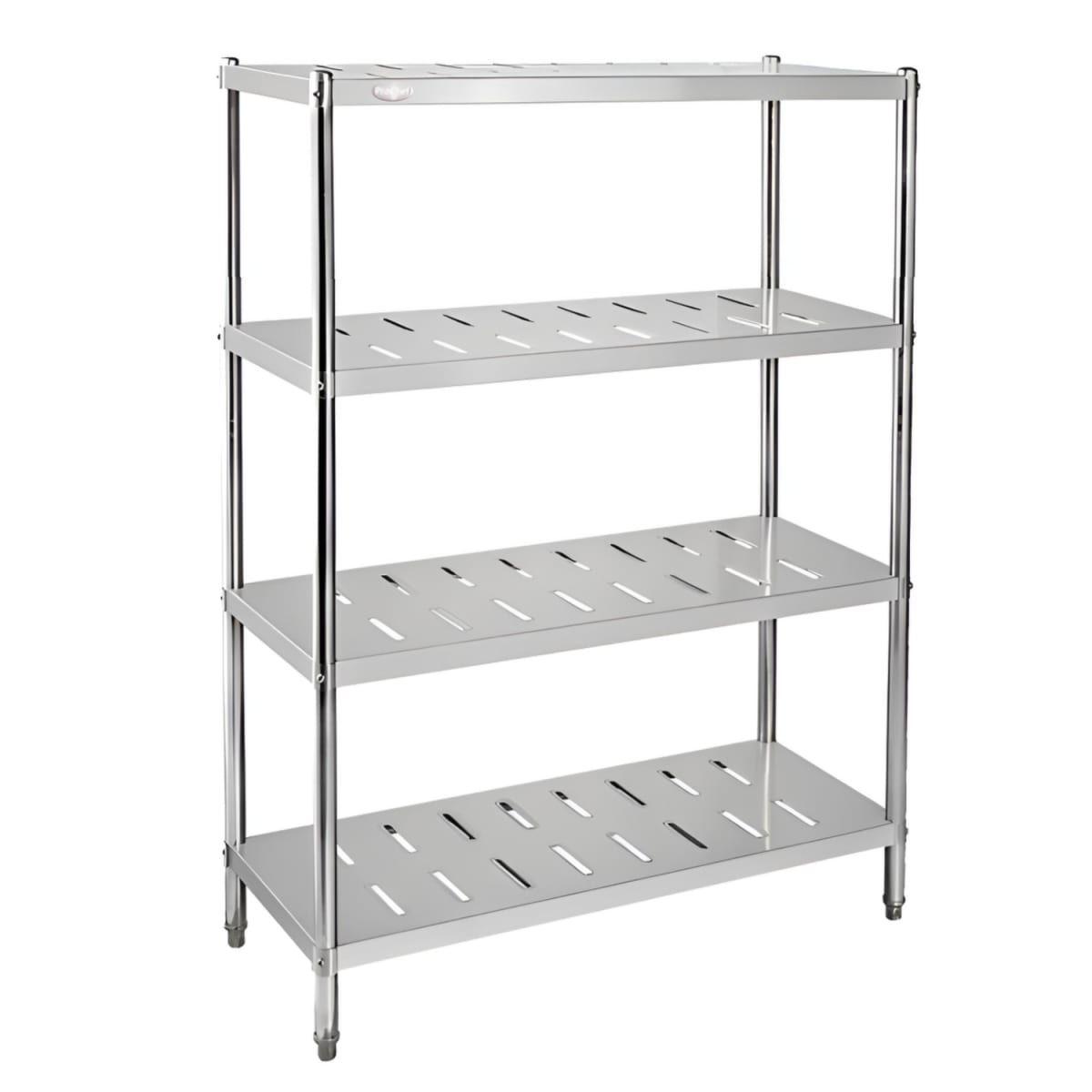 Estante 4 Bandejas Perforadas 90x50x155 cm. Acero Inox-6