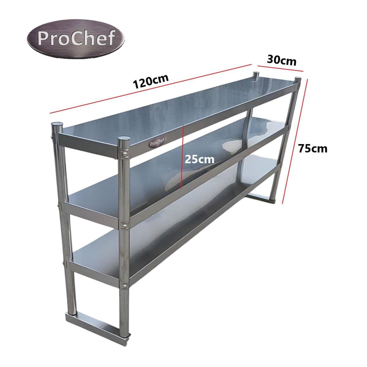 Plateo o Pasa Platos Triple 120x30x75 Cm Acero Inoxidable-5