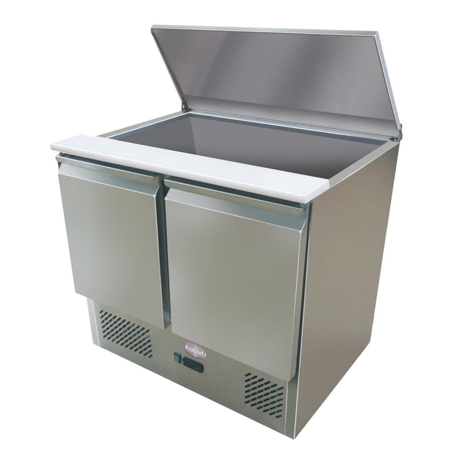 Mesón Refrigerado Saladette 90 Cm. 300 Lt. Ac.Inox ESL3800-4