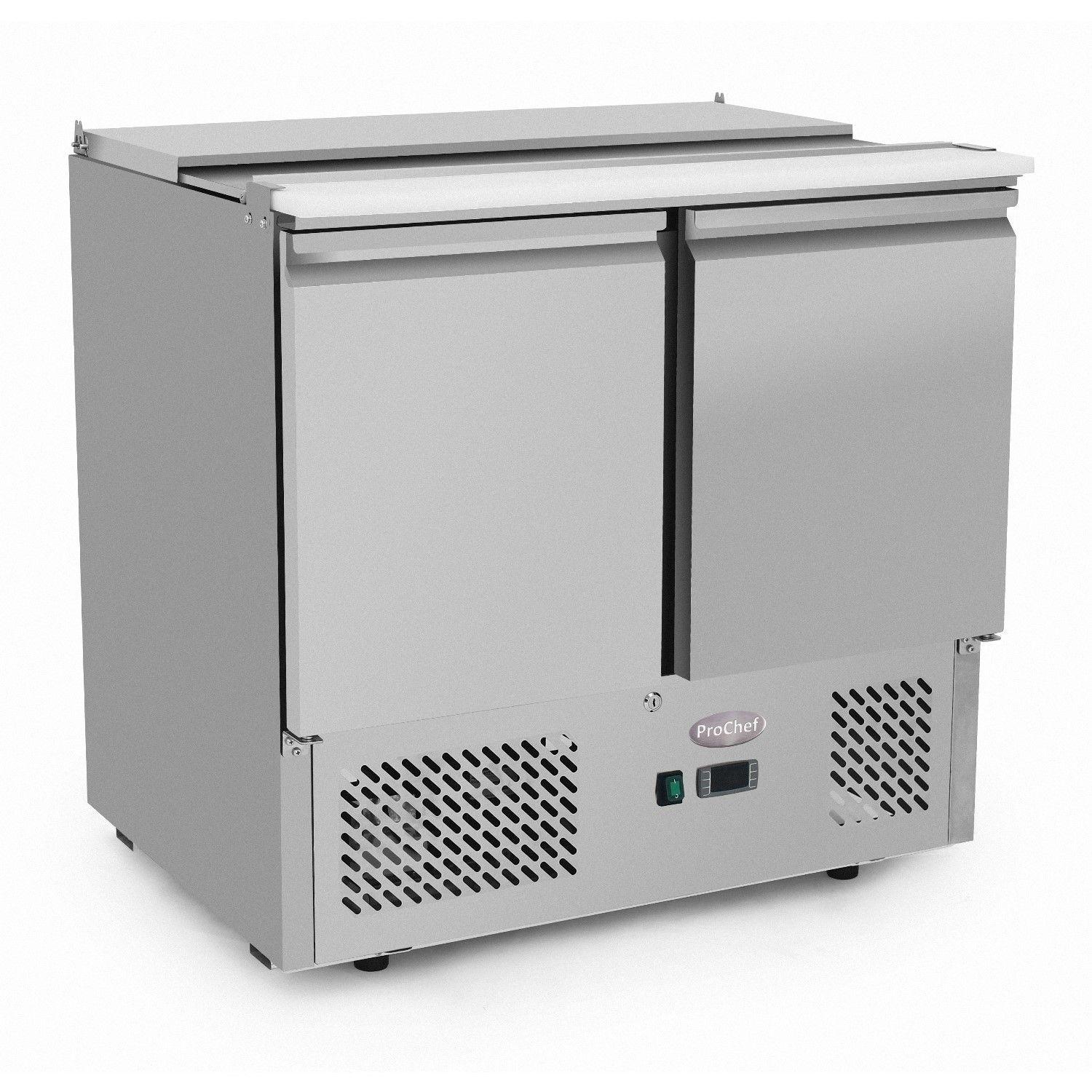 Mesón Refrigerado Saladette 90 Cm. 300 Lt. Ac.Inox ESL3800-8