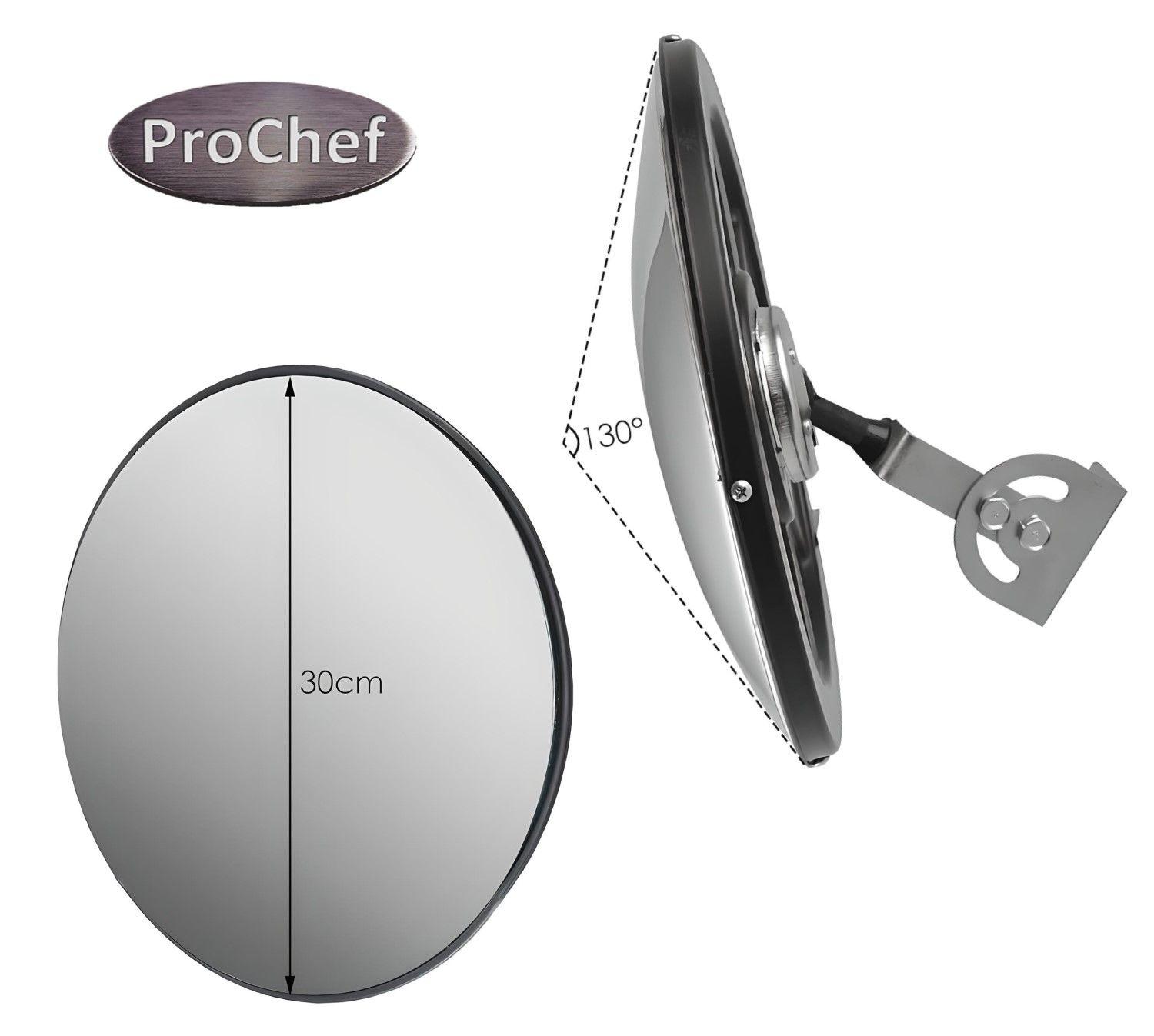 Espejo 30 Cm. Curvo Convexo para Muro Base Negra-3