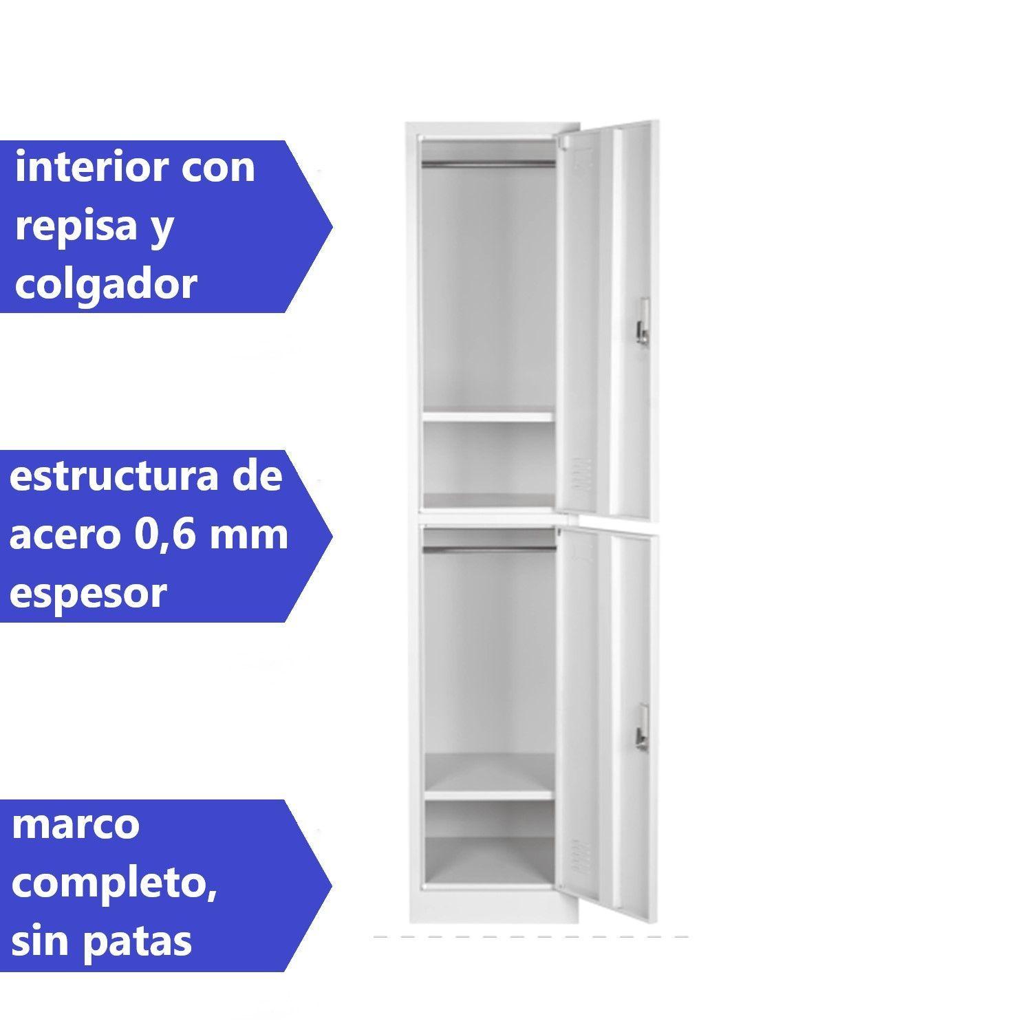 Locker Casillero metálico 1 Cuerpo 2 Puertas-3
