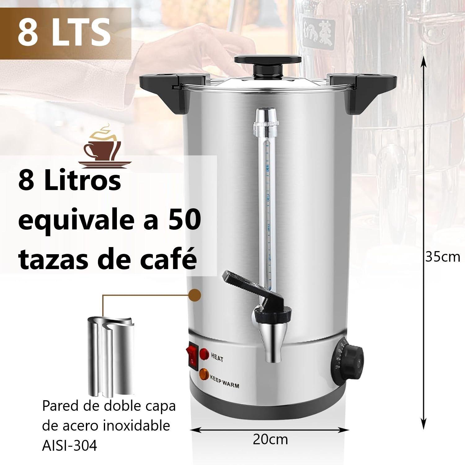Hervidor Industrial de Café 8 Litros Doble Capa Acero Inox.-2