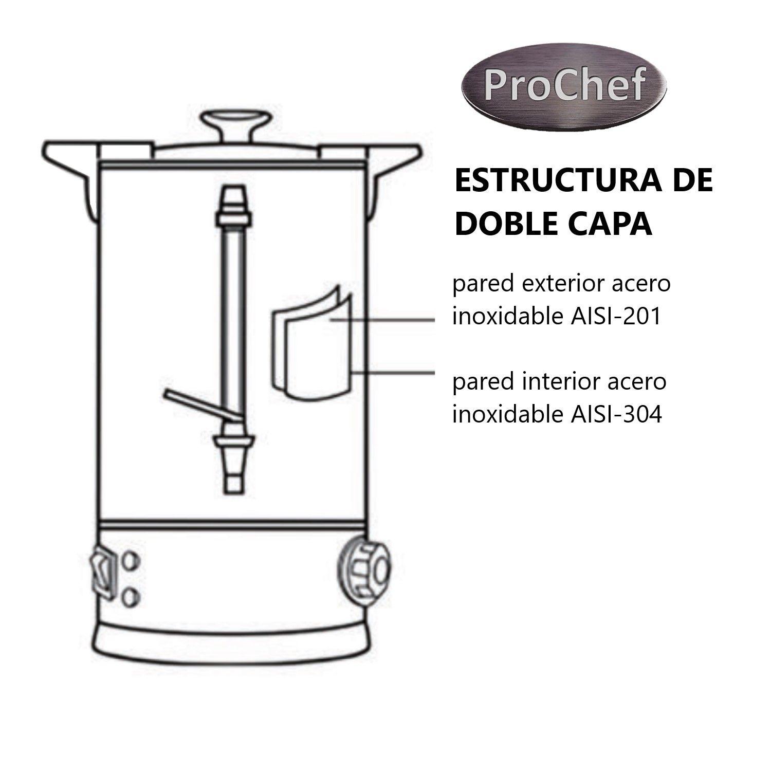 Hervidor Industrial de Café 8 Litros Doble Capa Acero Inox.-4