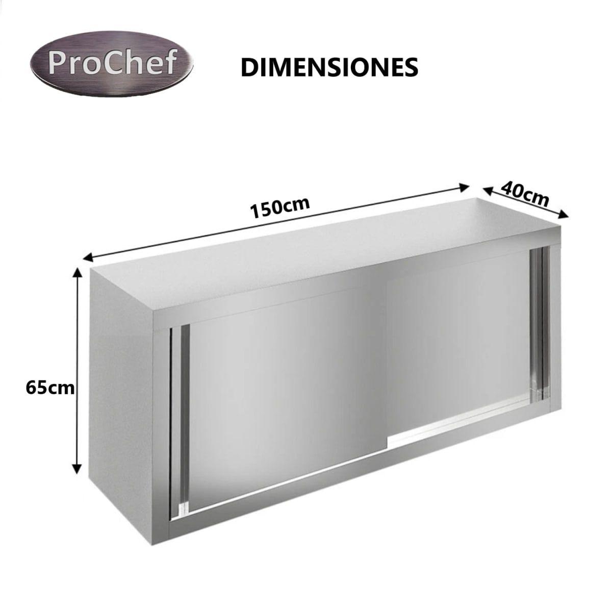 Mueble Colgante Acero Inoxidable 150x65x40 cm-4
