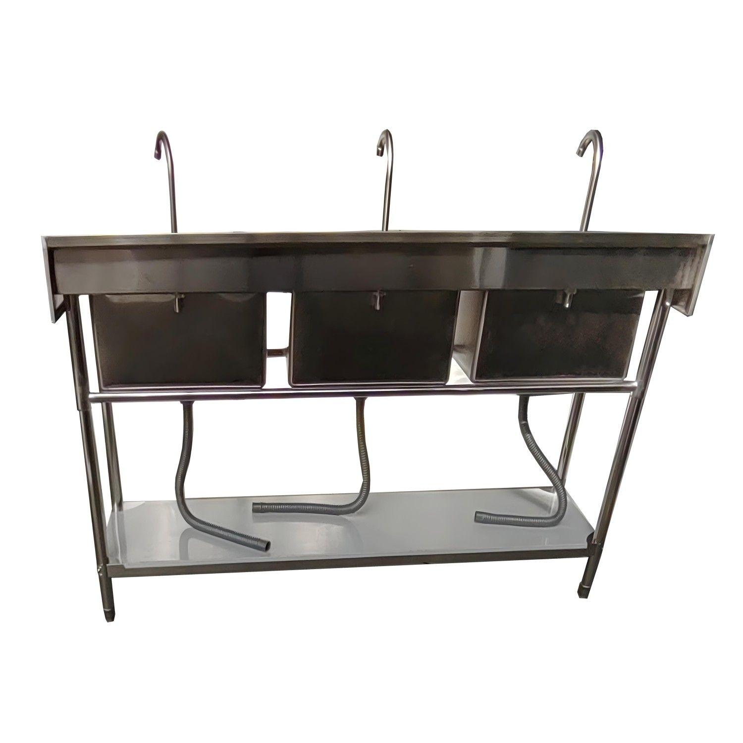Lavafondos Triple Acero Inox. 180x60x90 cm.-2