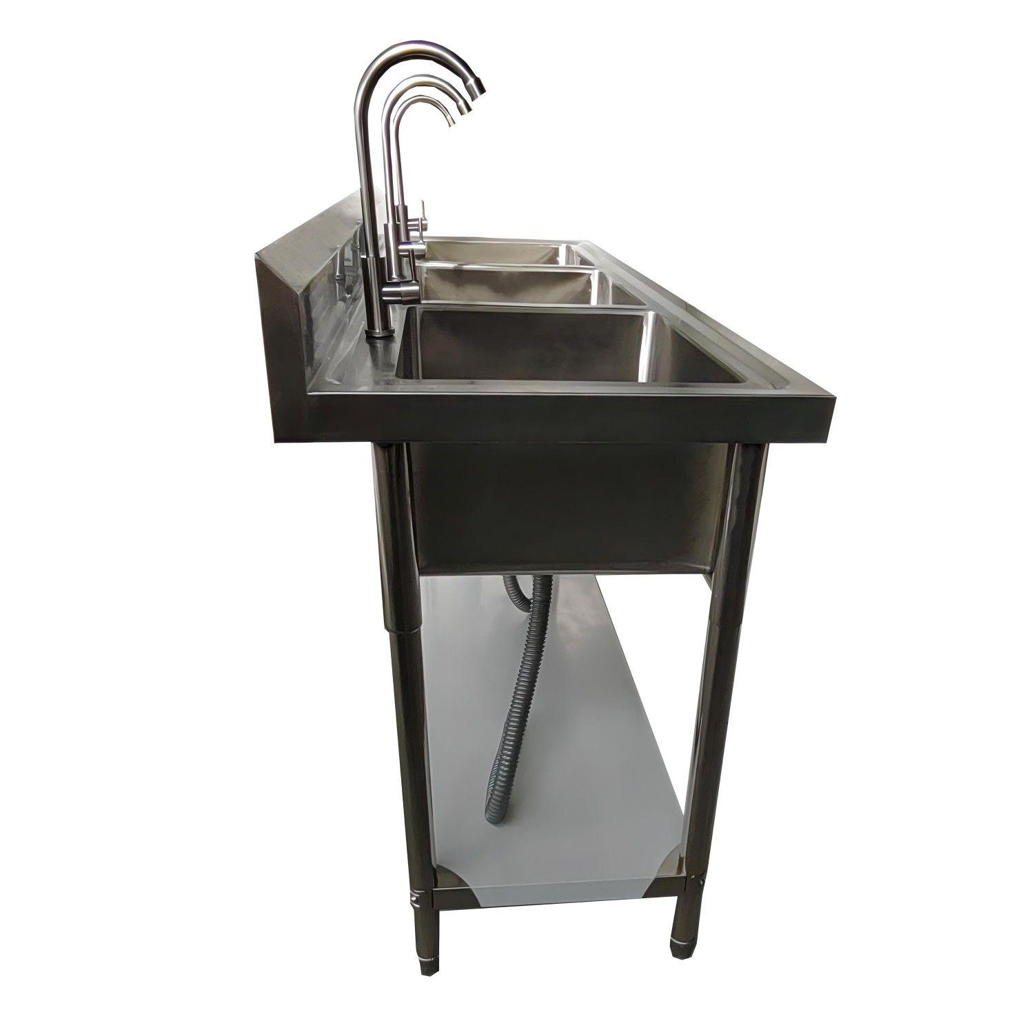 Lavafondos Triple Acero Inox. 180x60x90 cm.-4