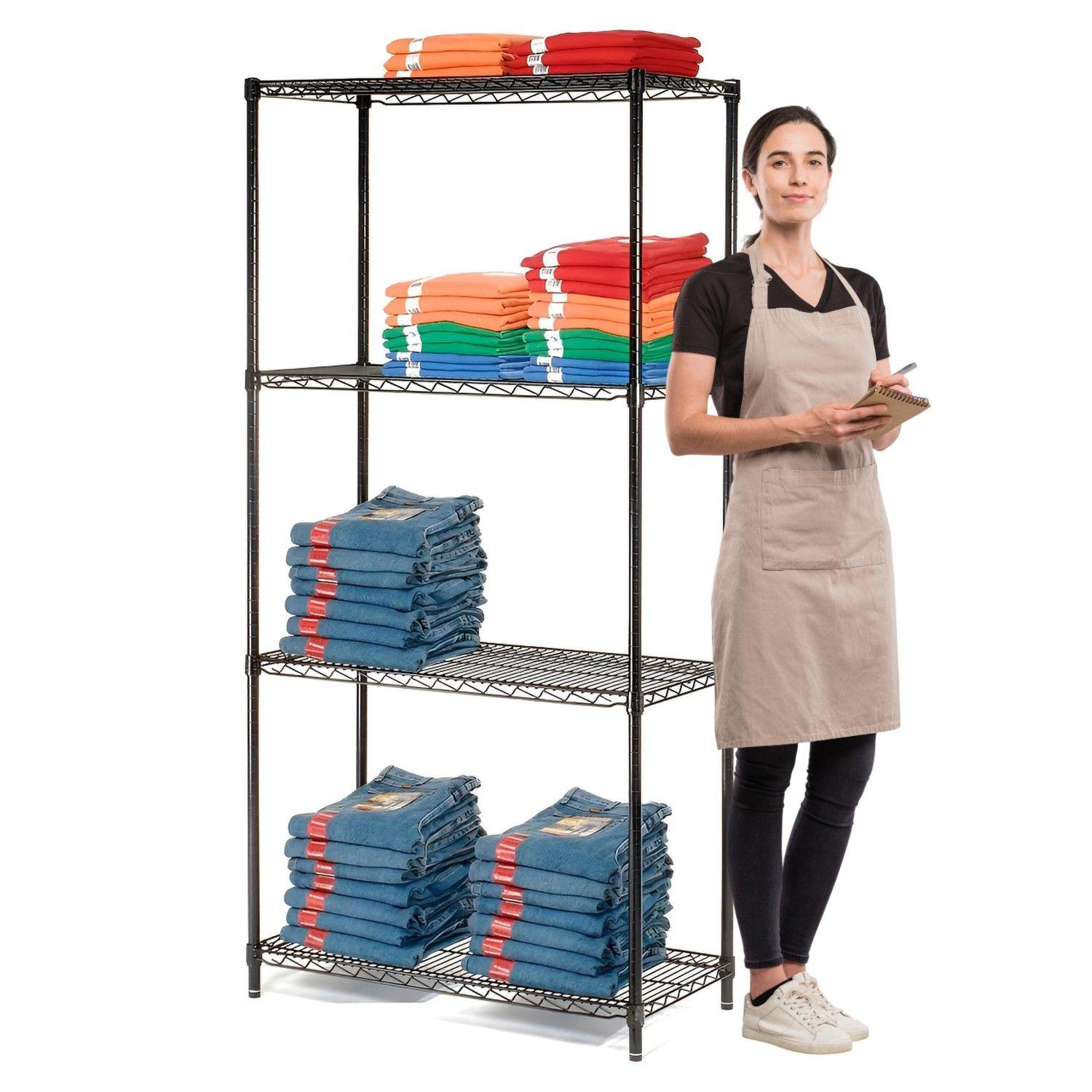 Estante Acero Pintura Epóxica Negra 90x45x180 cm. 480 Kg.-1