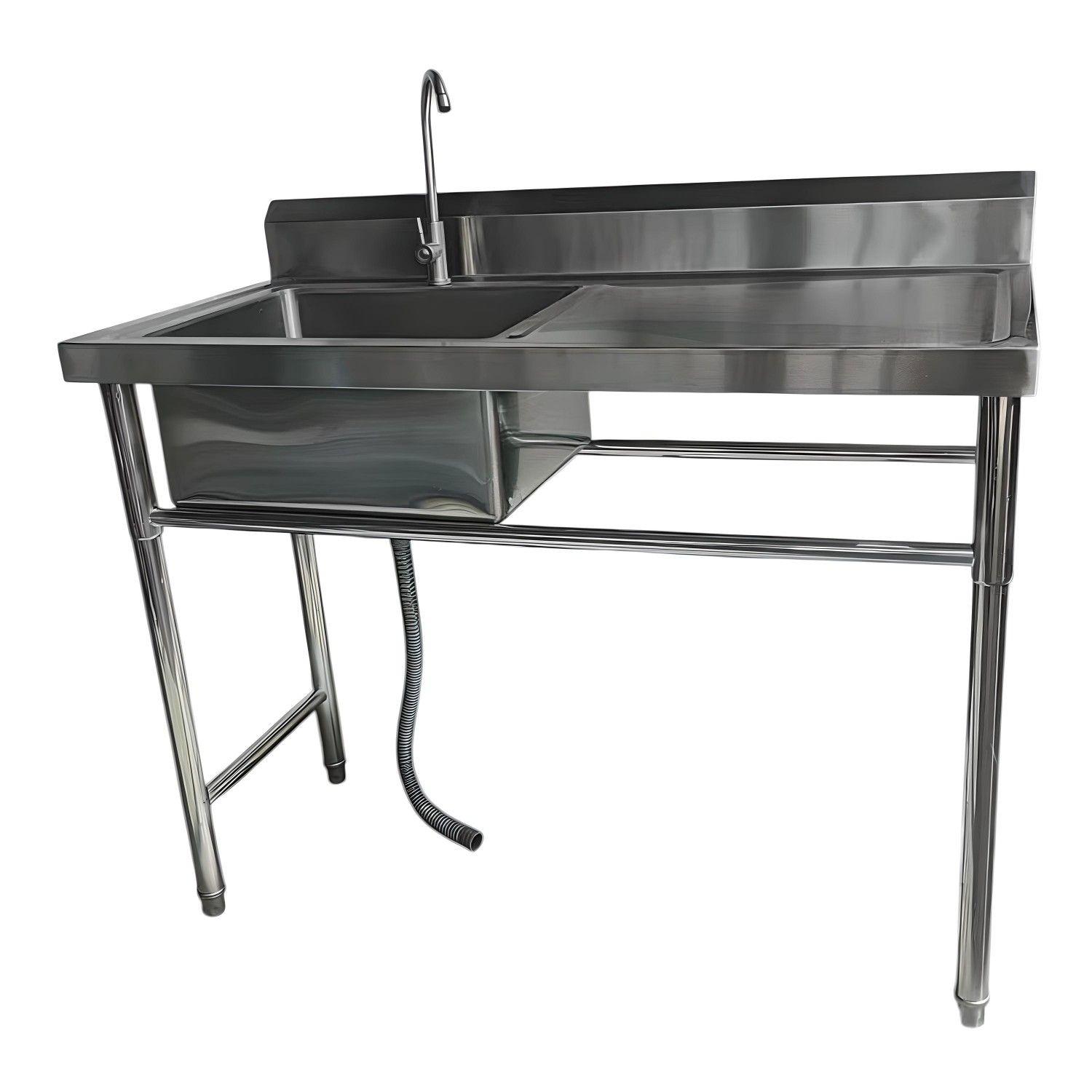 Lavafondos Acero Inox. 120x60x90 cm. Secador derecho-9