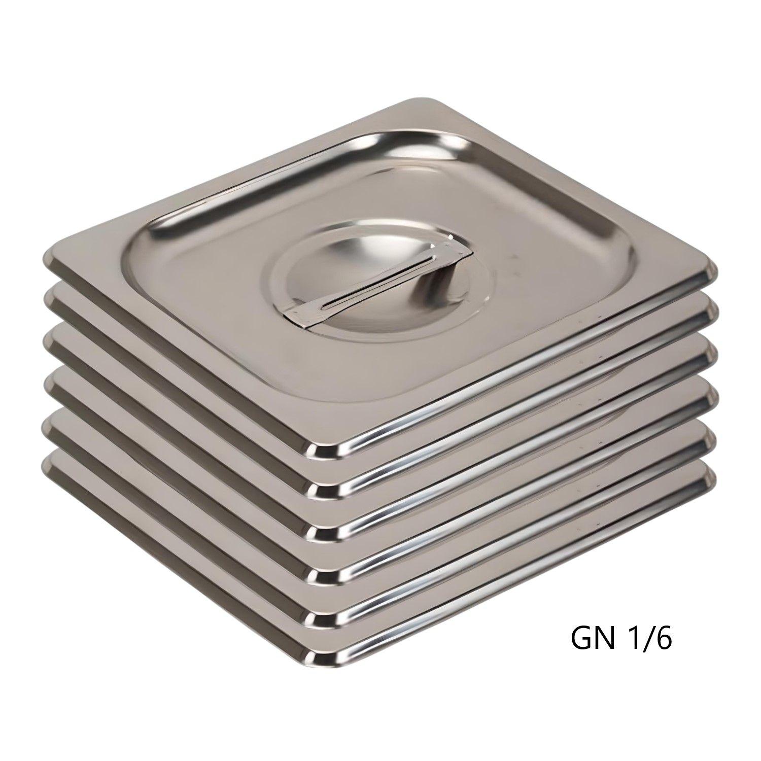 Tapa Gastronómica GN 1/6 Acero Inox. Pack 6 Unidades-3