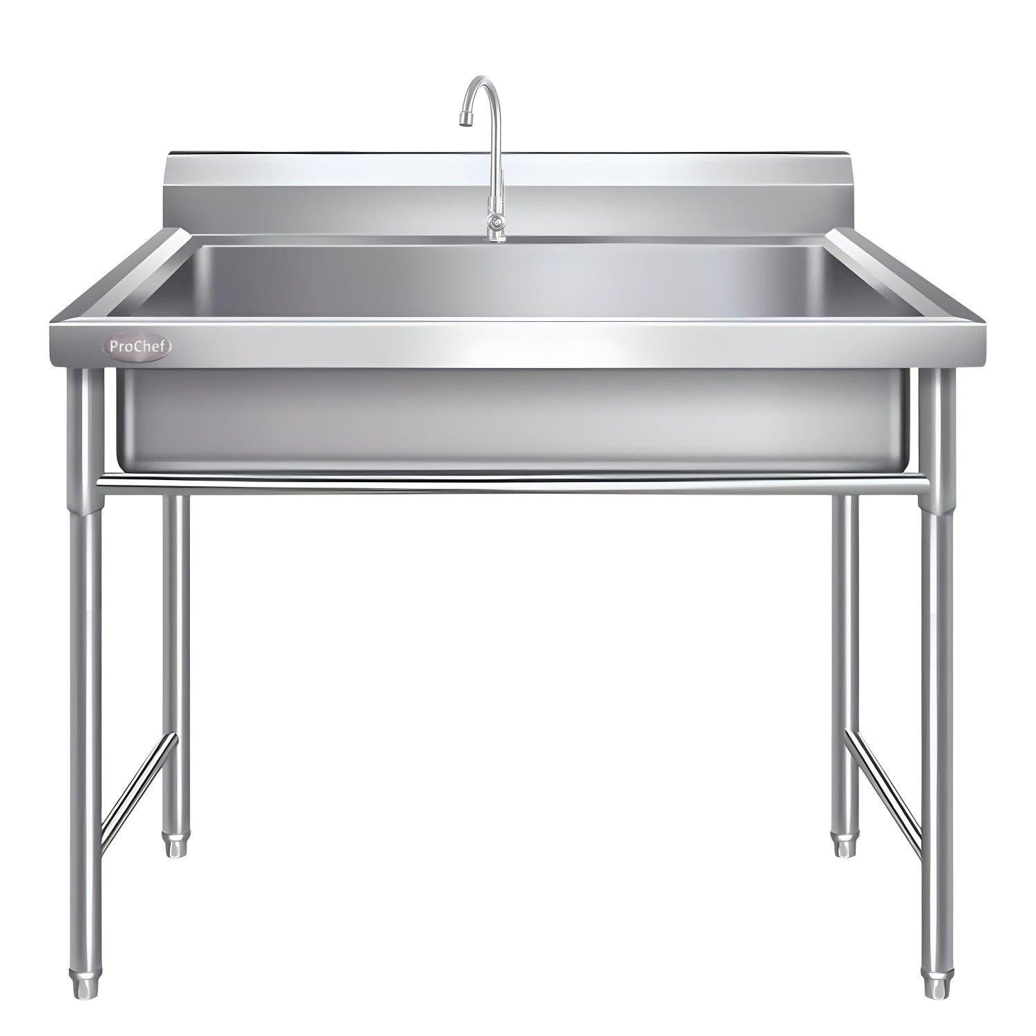 Lavafondos Acero Inoxidable 100x60x90 cm. Con Grifería-7