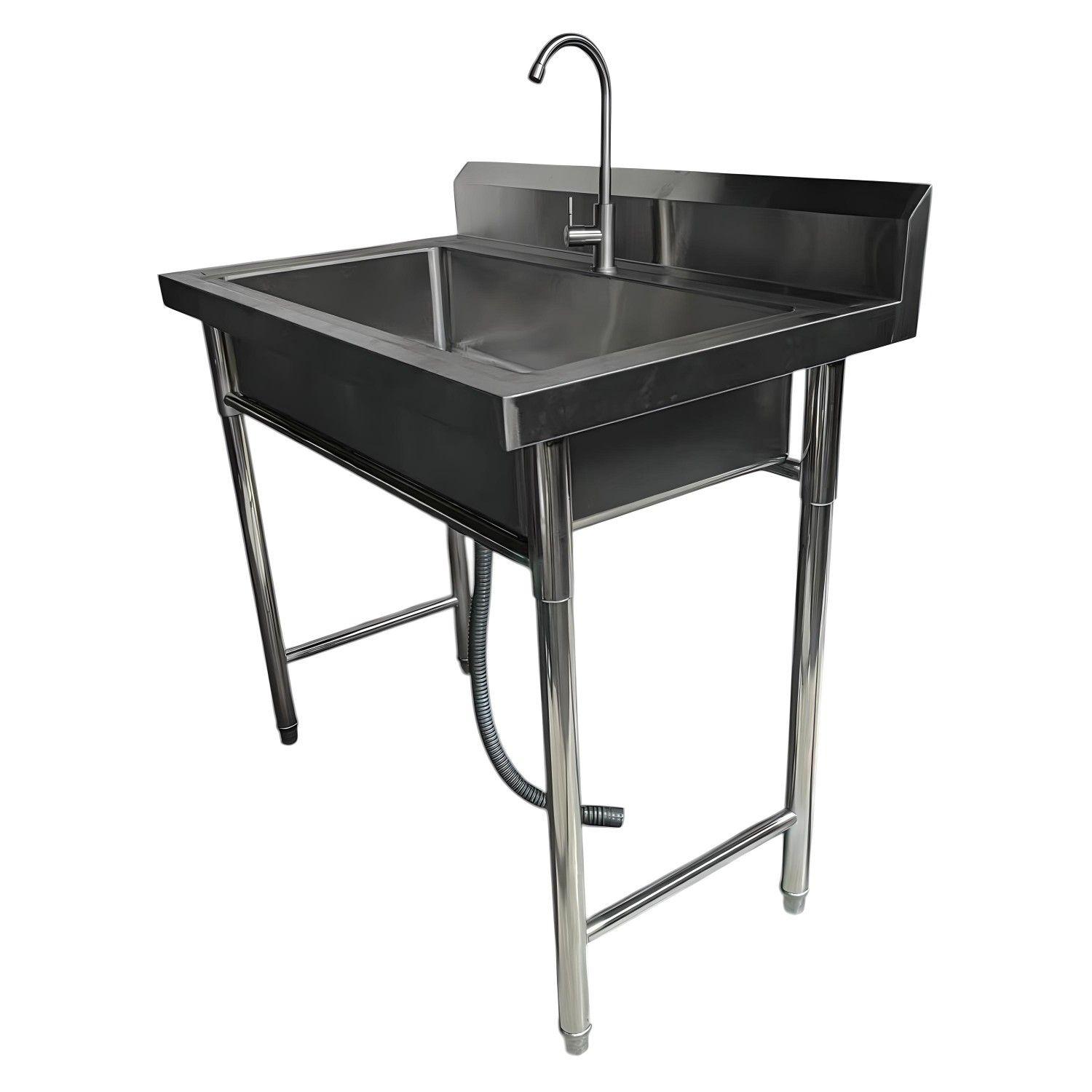 Lavafondos Acero Inoxidable 100x60x90 cm. Con Grifería-2