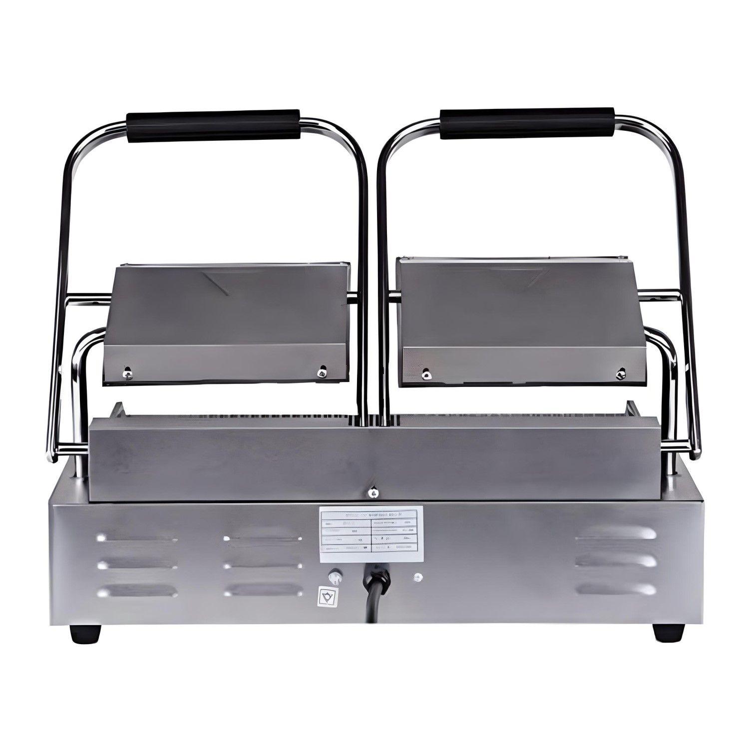 Plancha Sandwichera doble Panini Grill Acero Inox.-4