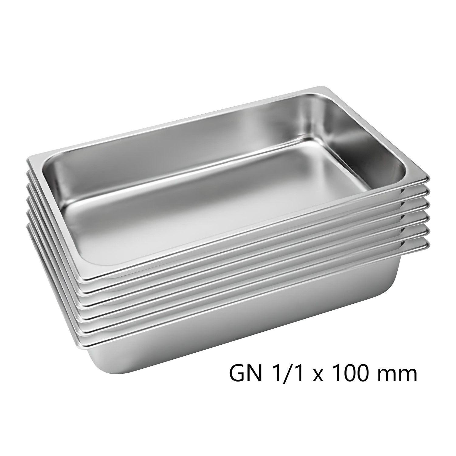 Pack 6 Depósitos Gastro GN 1/1 x 100 mm Acero Inox-3
