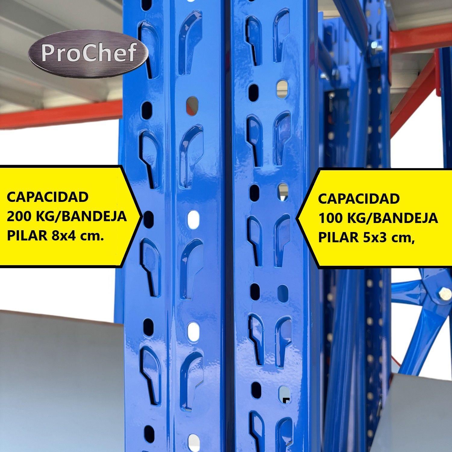 Rack 150x50x200 cm. 800 kg. Azul Naranjo Gris-6