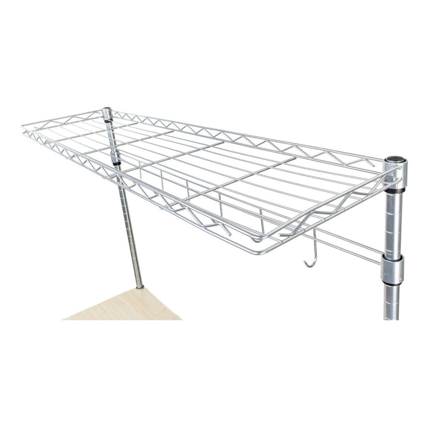 Mesa con repisas 60x35x124 cm. Ruedas. Acero Cromado-8