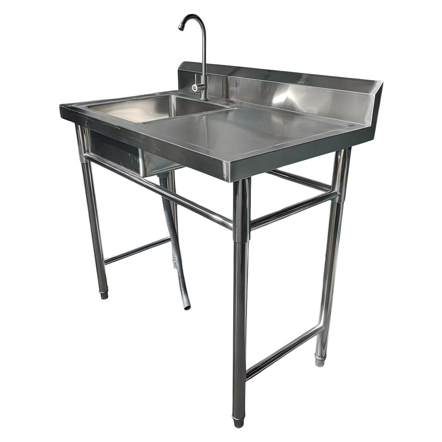 Lavafondos Acero Inox. 100x60x90 cm. Secador derecho-6