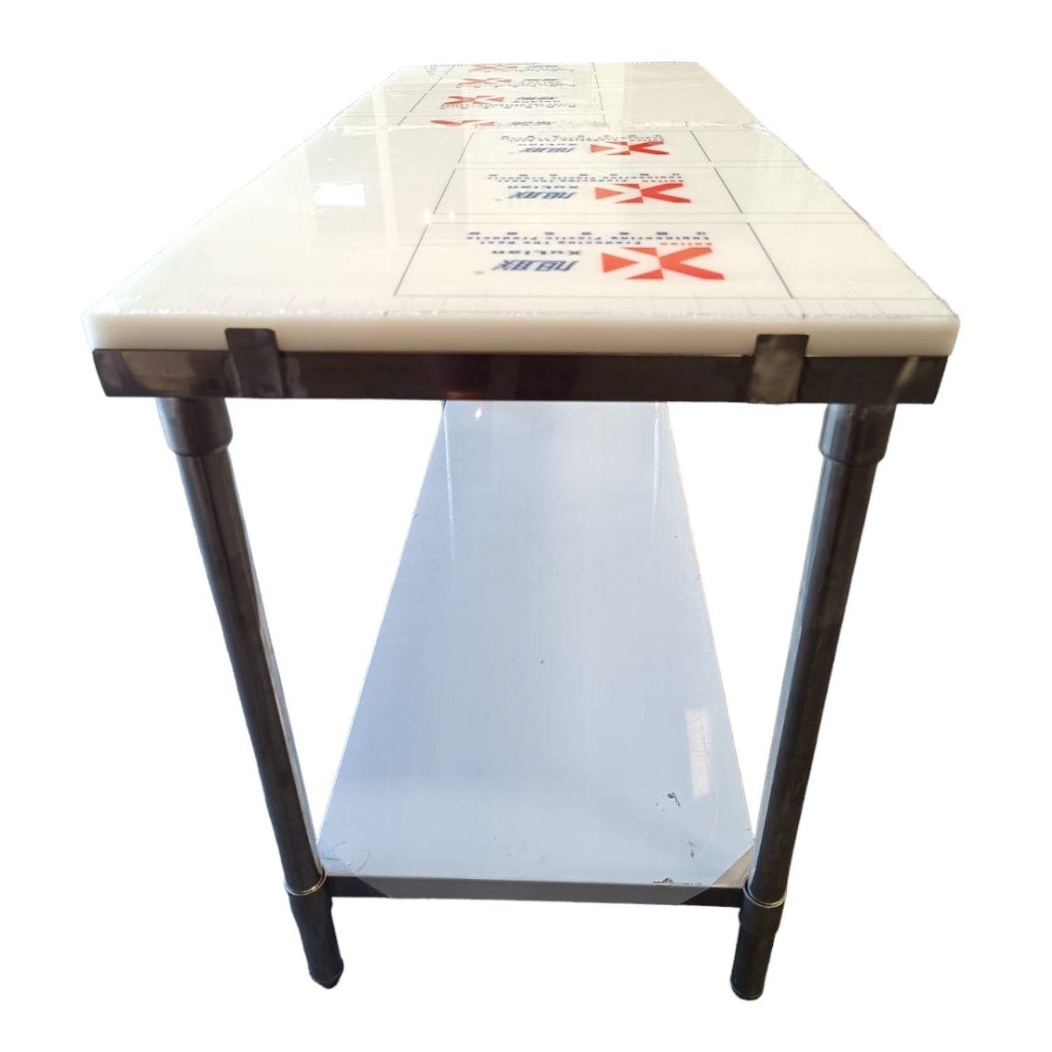 Mesón de Corte 150x60 cm. Acero Inox. Cubierta Plástica-2
