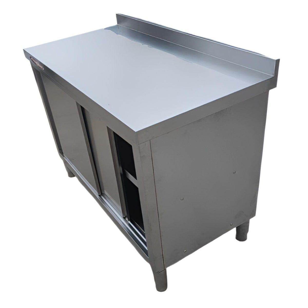 Mesón mural cerrado acero inoxidable 150x60 cm-5