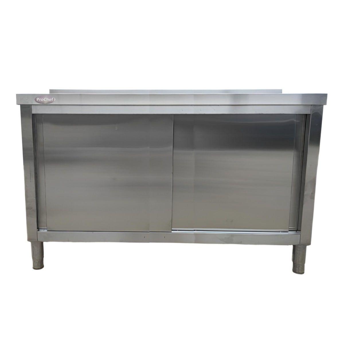 Mesón mural cerrado acero inoxidable 150x60 cm-6