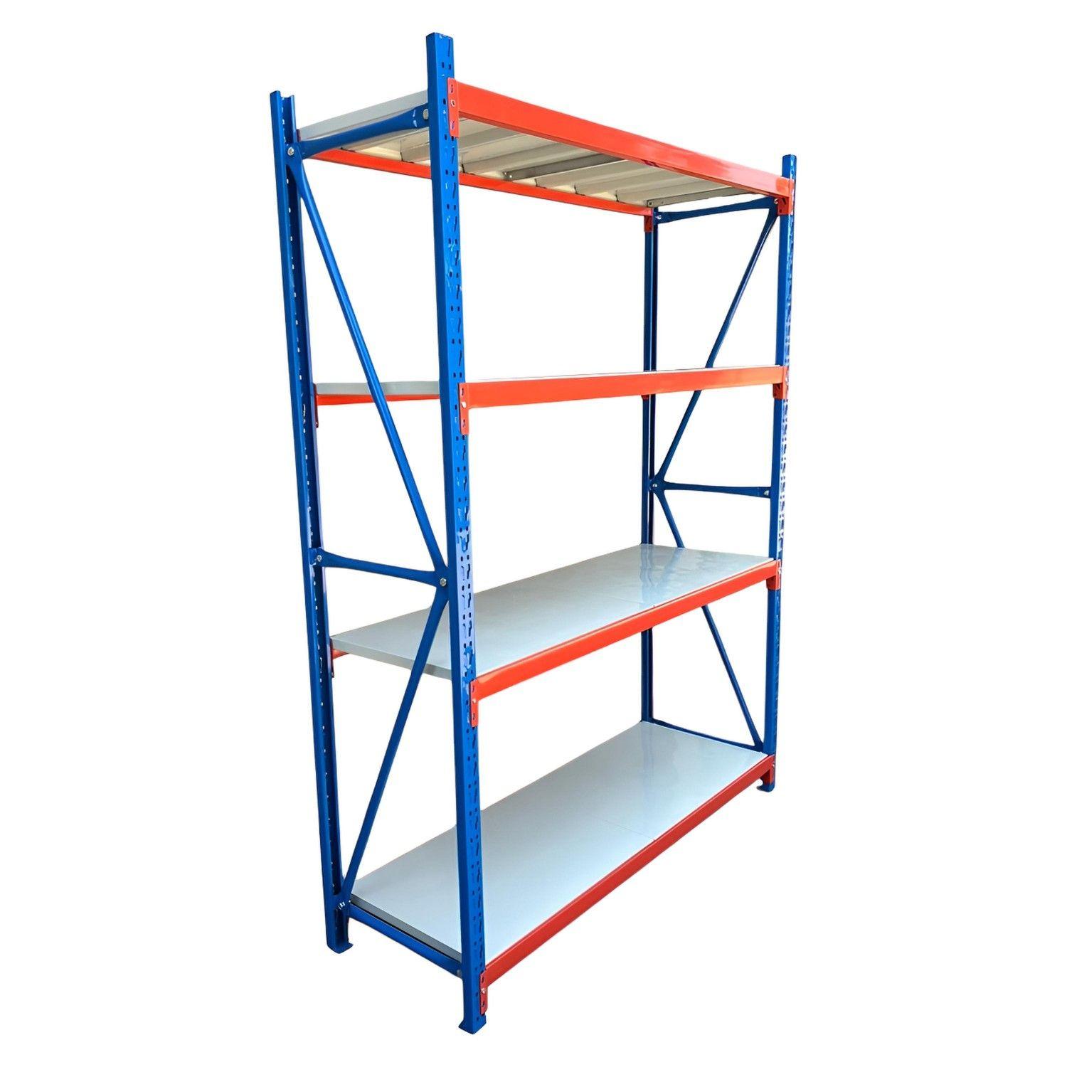 Estante Mini Rack 150x50x200 cm 400 kg Azul Naranjo Gris-1