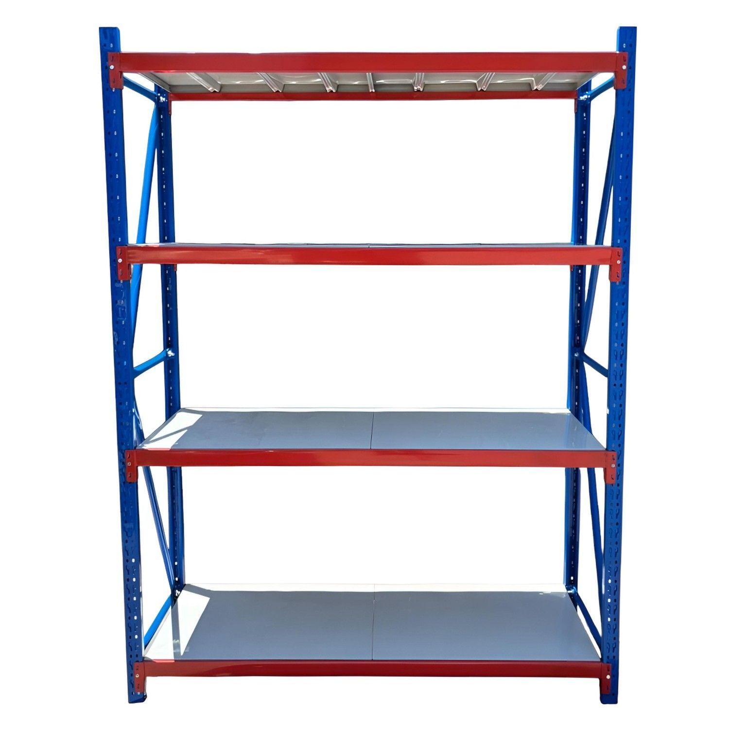 Estante Mini Rack 150x50x200 cm 400 kg Azul Naranjo Gris-3
