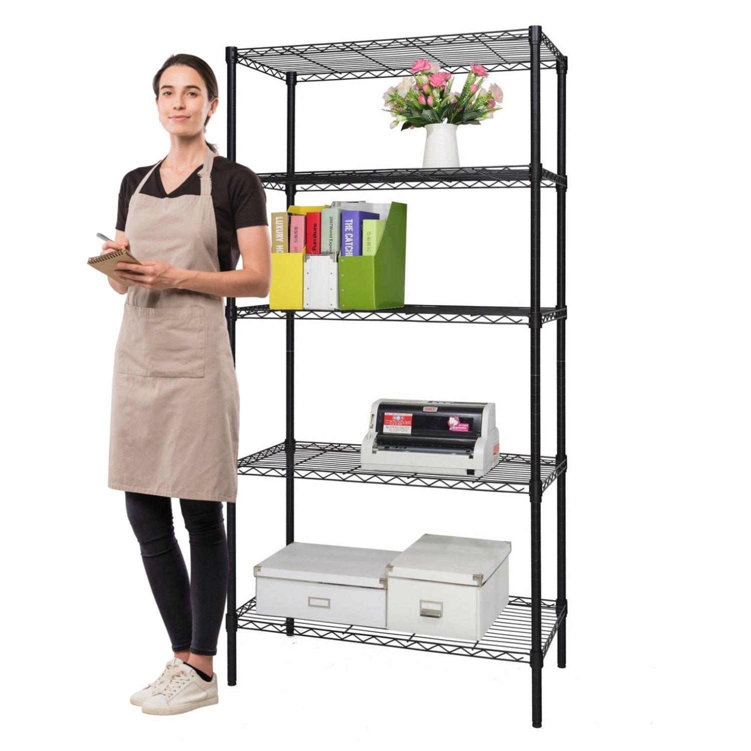 Estante Epóxico 90x35x180 cm. Acero 5 bandejas. Capacidad 600 kg.-1