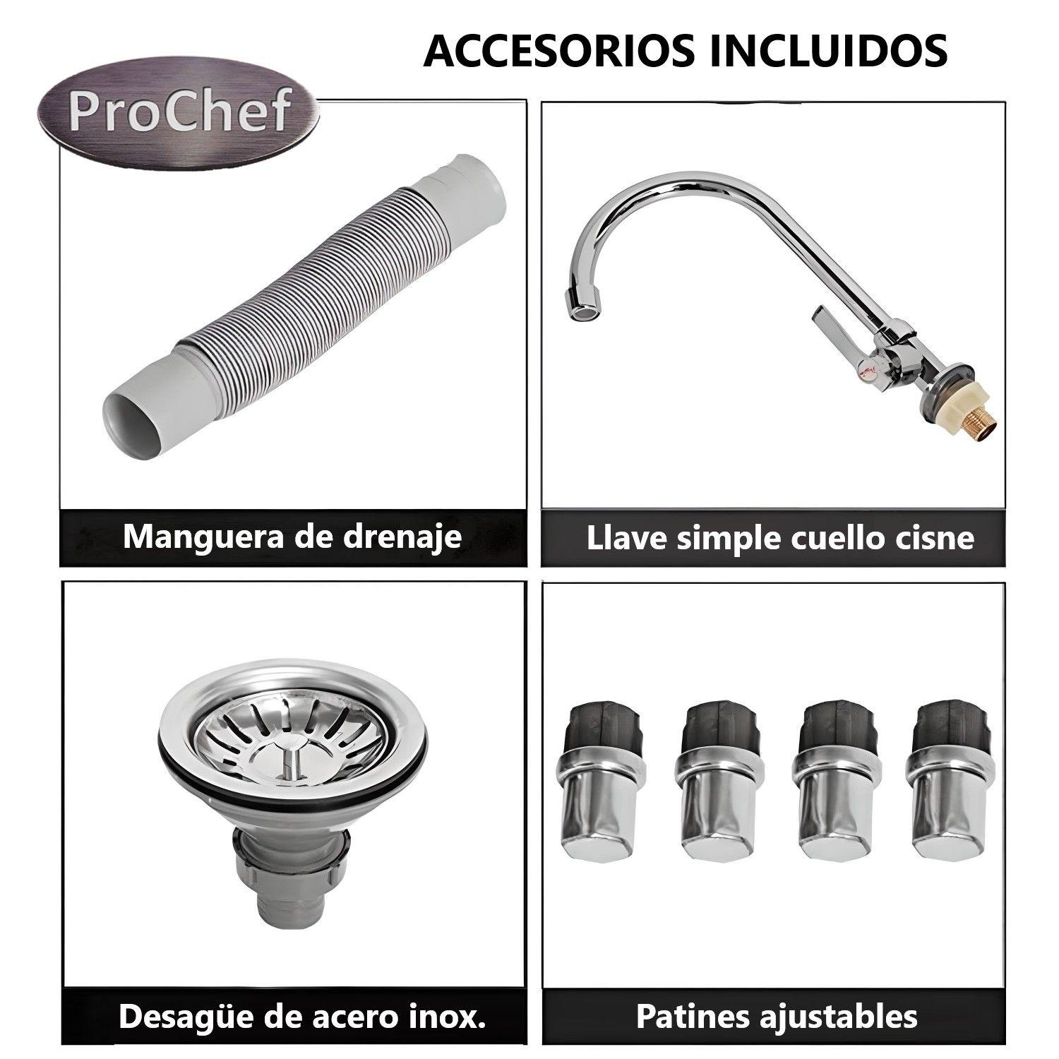 Lavafondos Doble Acero Inox. 100x60x90 cm. Con Grifería-5