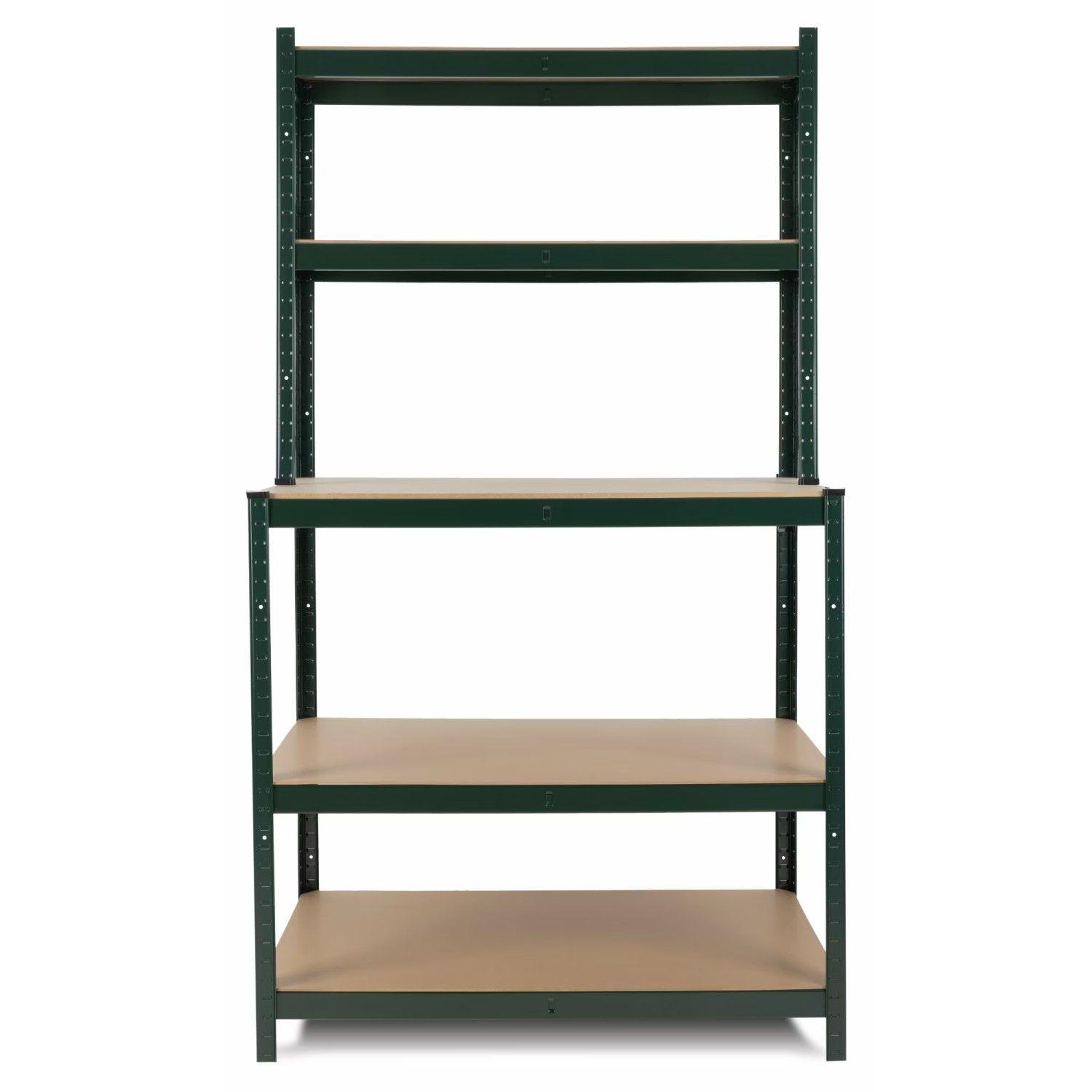 Mesón de Trabajo con Repisas Acero 100x60x180 cm.-0