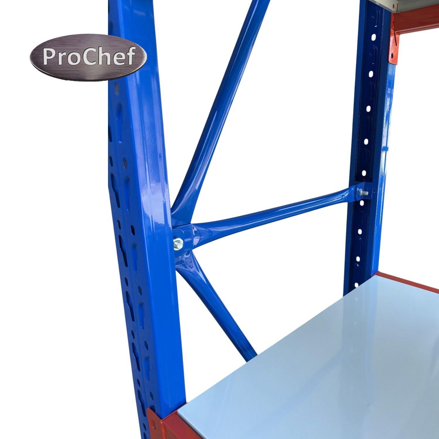 Estante Mini Rack 150x60x200 cm 800 kg Azul Naranjo Gris-7