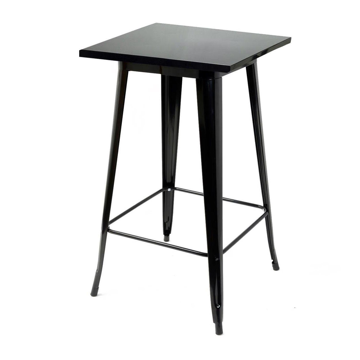 Mesa de Bar Tolix Negro Mate 60 x 60 Cm. Cubierta Acero-0