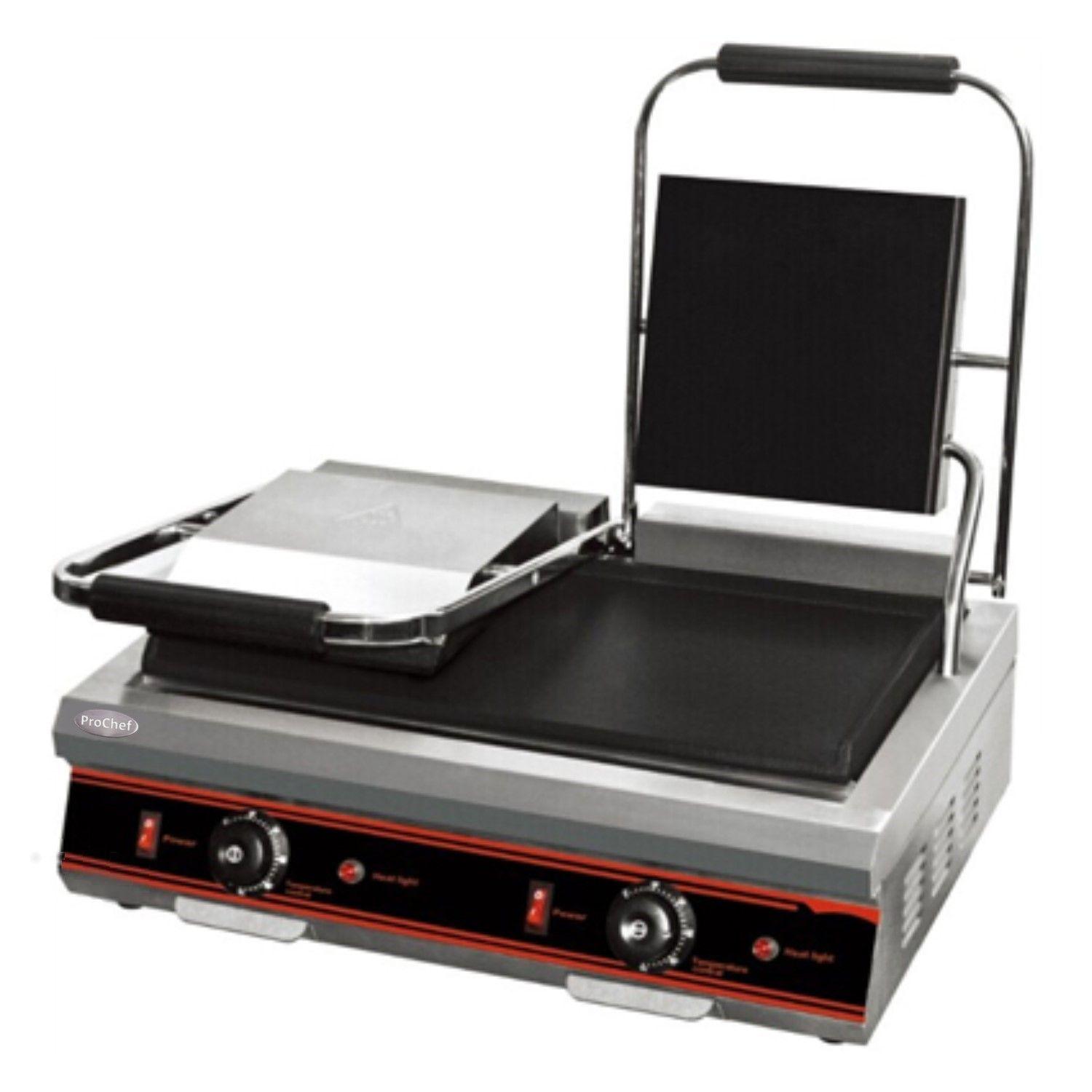 Plancha Sandwichera doble Panini Grill Acero Inox.-2