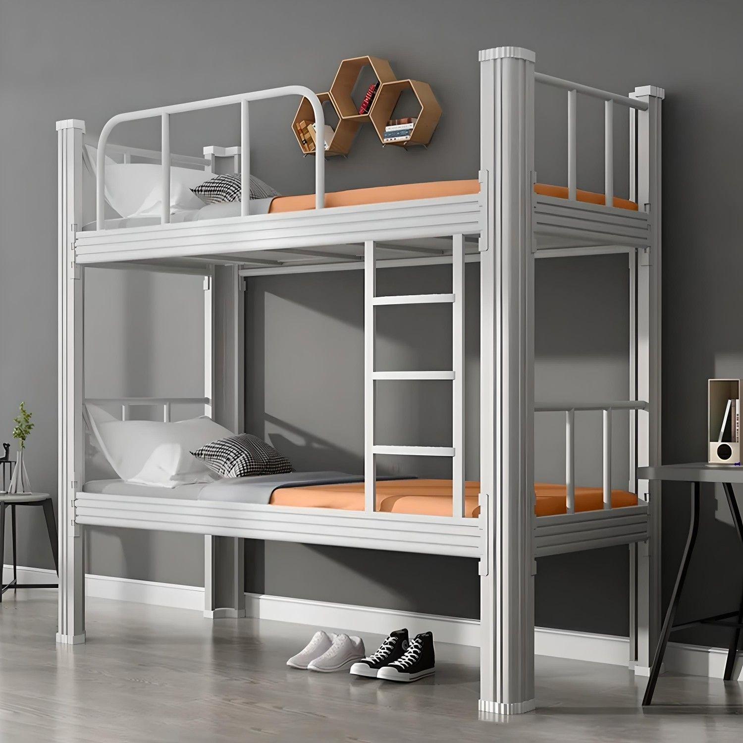 Camarote una Plaza Acero 90x200 cm Blanco-8