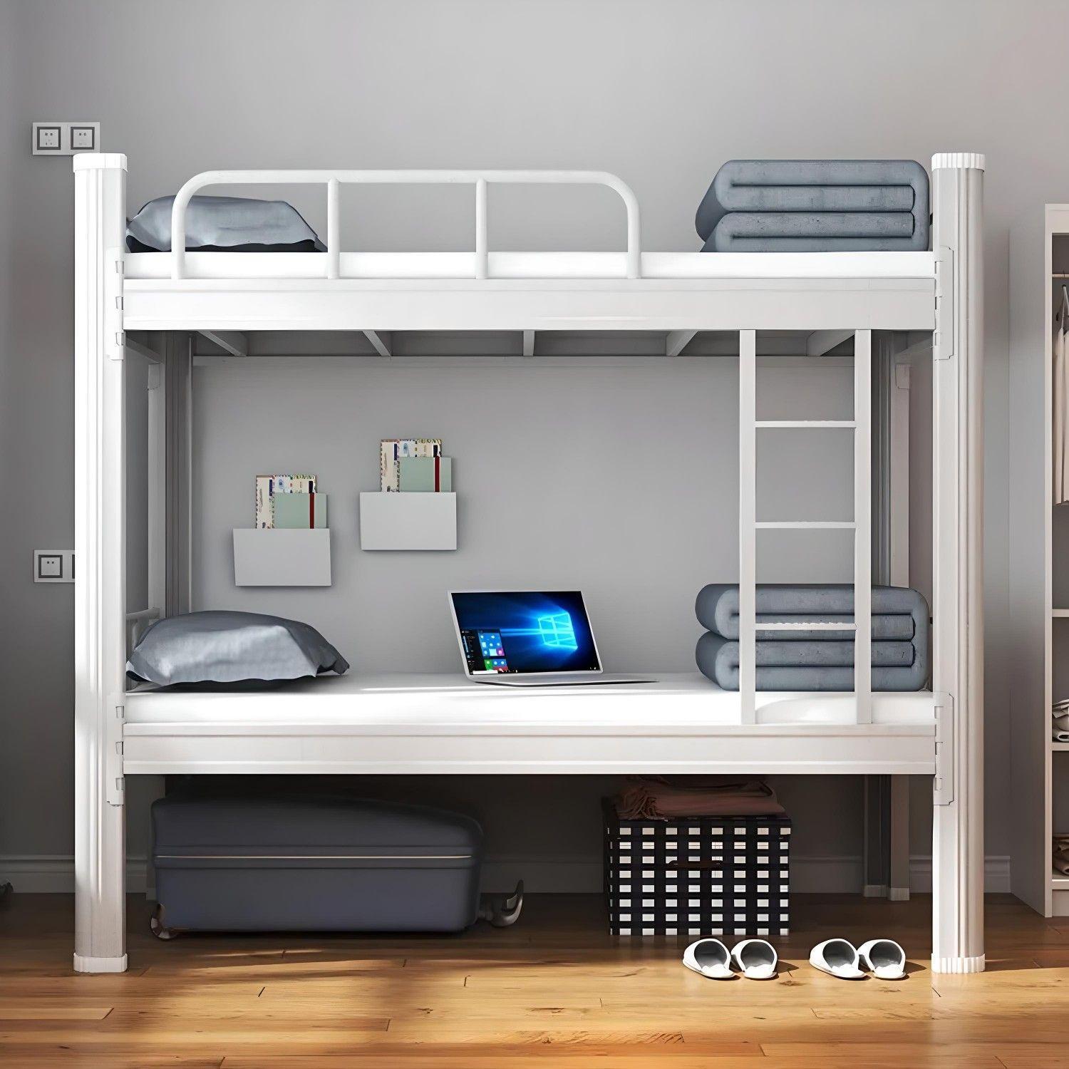 Camarote una Plaza Acero 90x200 cm Blanco-9