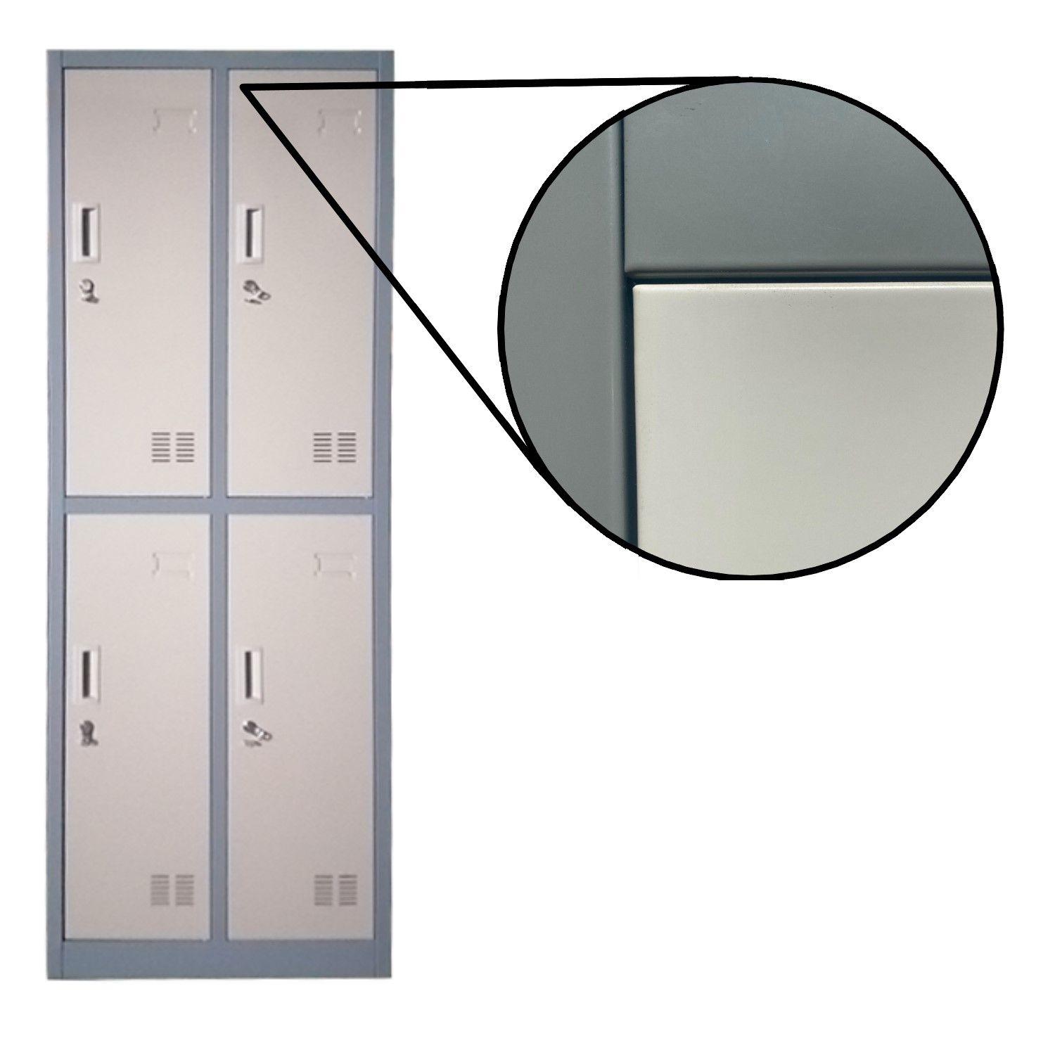 Locker Casillero metálico 2 Cuerpos 4 Puertas con Patas-4