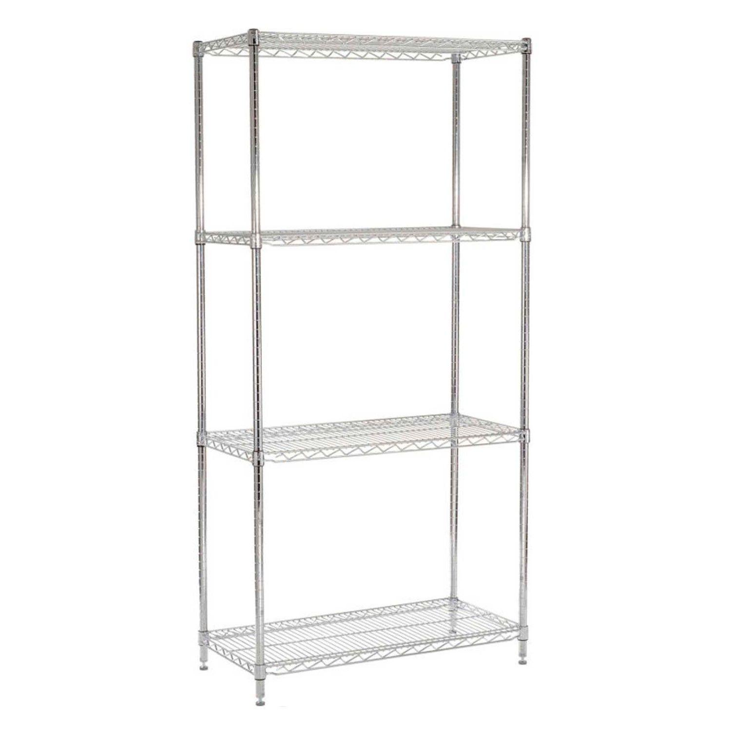 Estante 90x45x180 cm Acero Cromado ProChef. Capacidad 480 kg-0