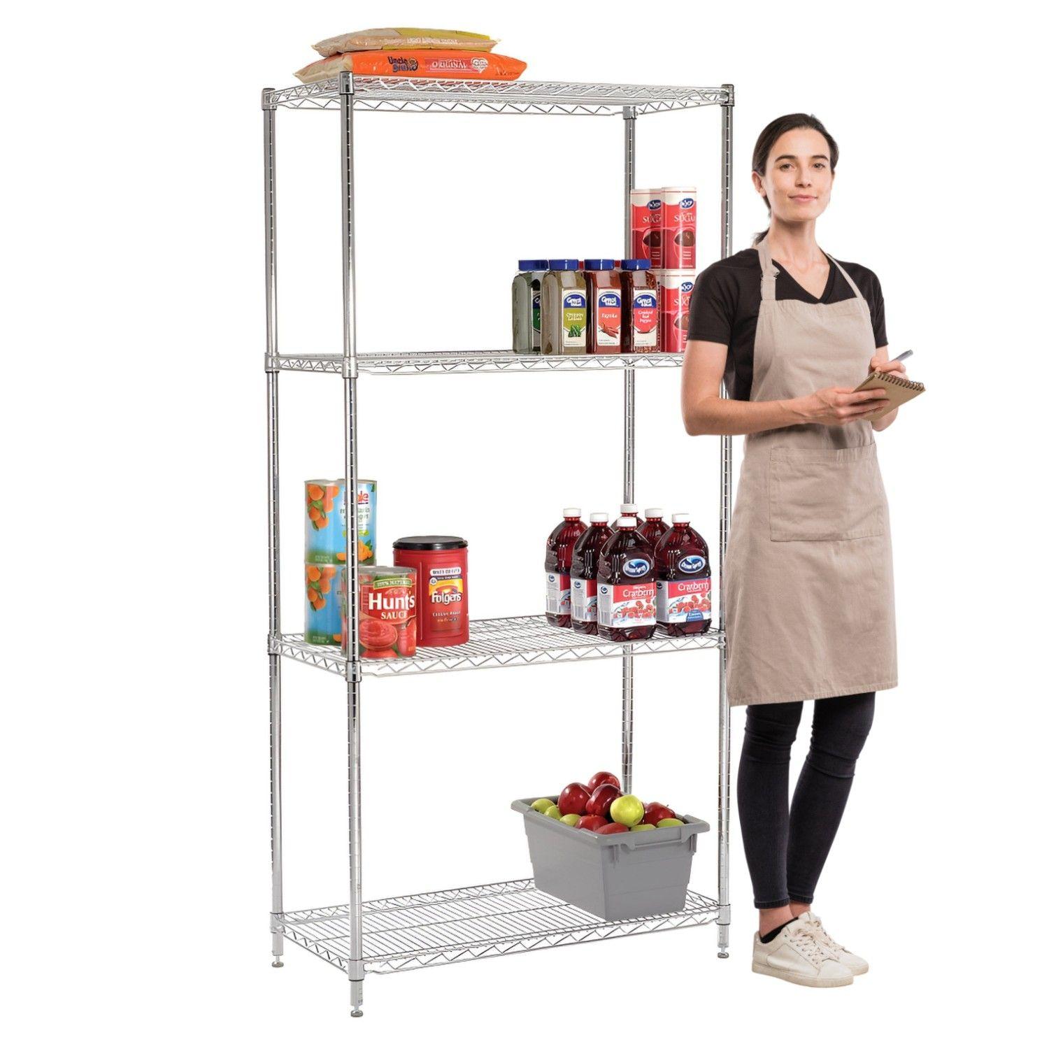 Estante 90x45x180 cm Acero Cromado ProChef. Capacidad 480 kg-1