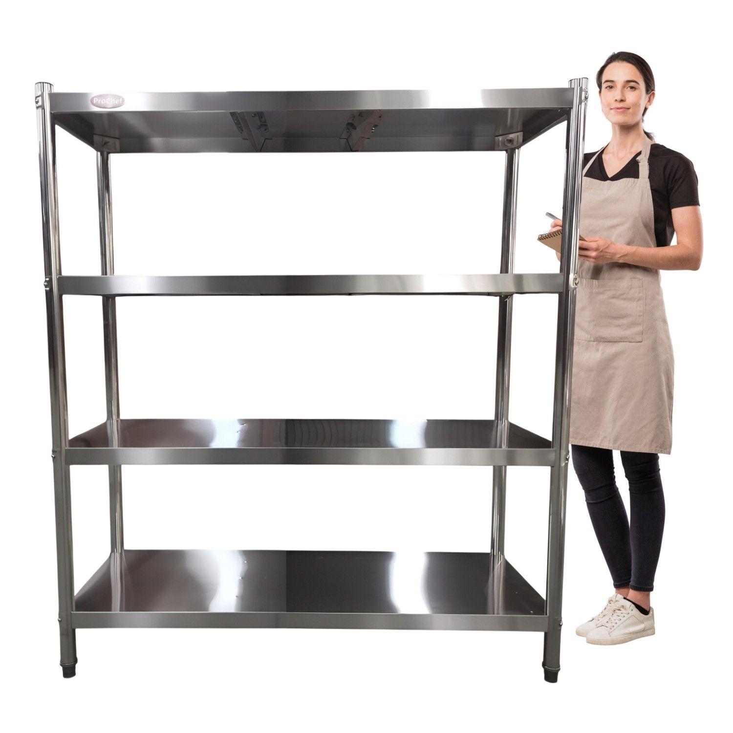 Estante 4 Bandejas lisas. 120x50x155 cm. Acero Inox-1