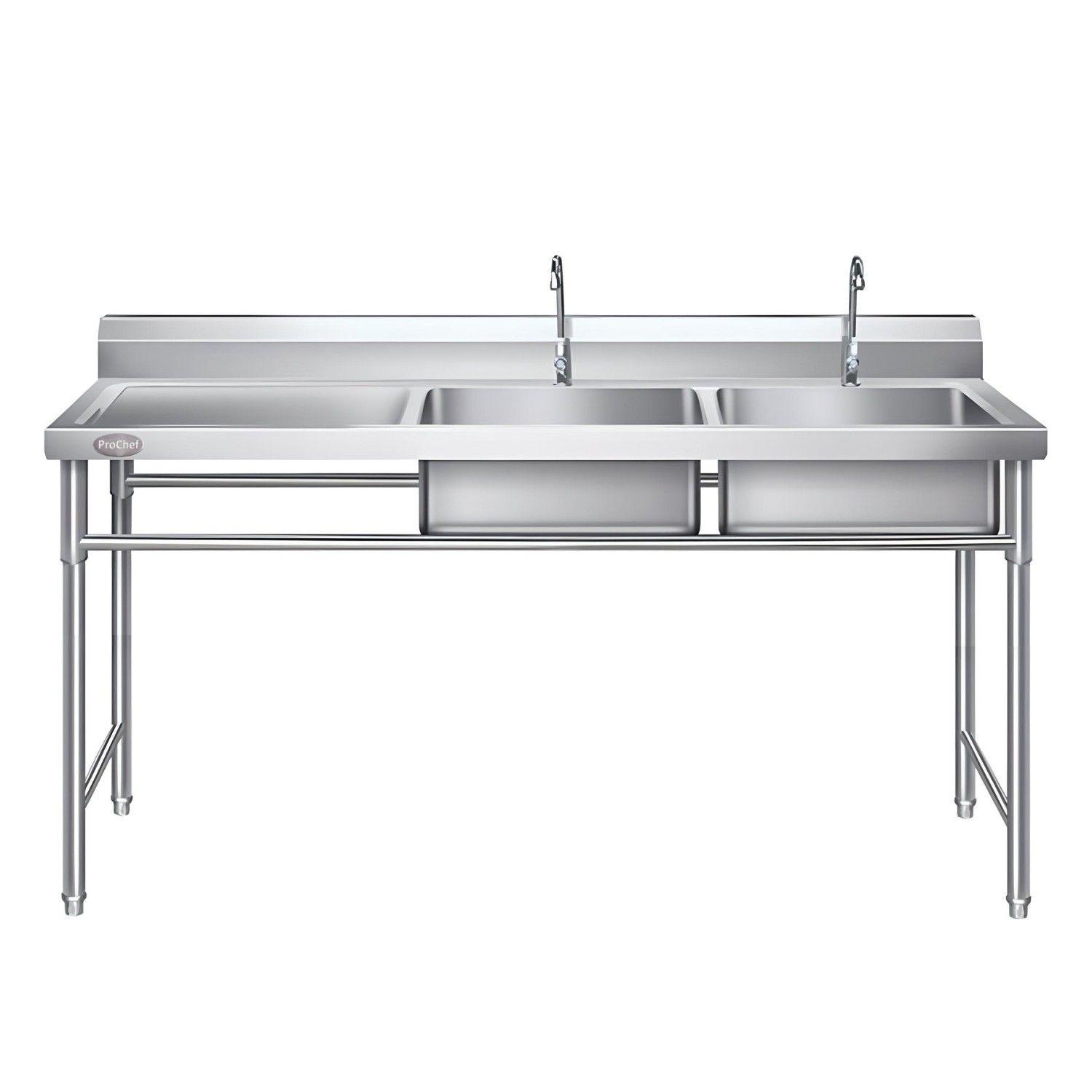 Lavafondos Doble Acero Inox. 175x60x90 cm. Secador izquierdo-9