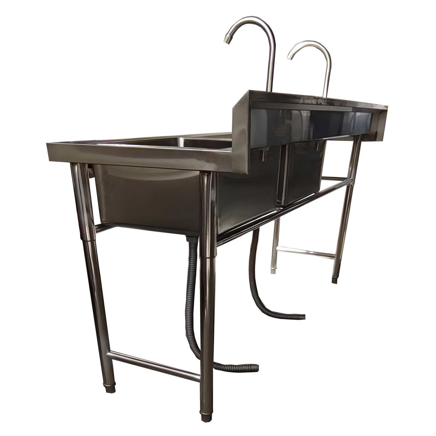 Lavafondos Doble Acero Inox. 175x60x90 cm. Secador izquierdo-7